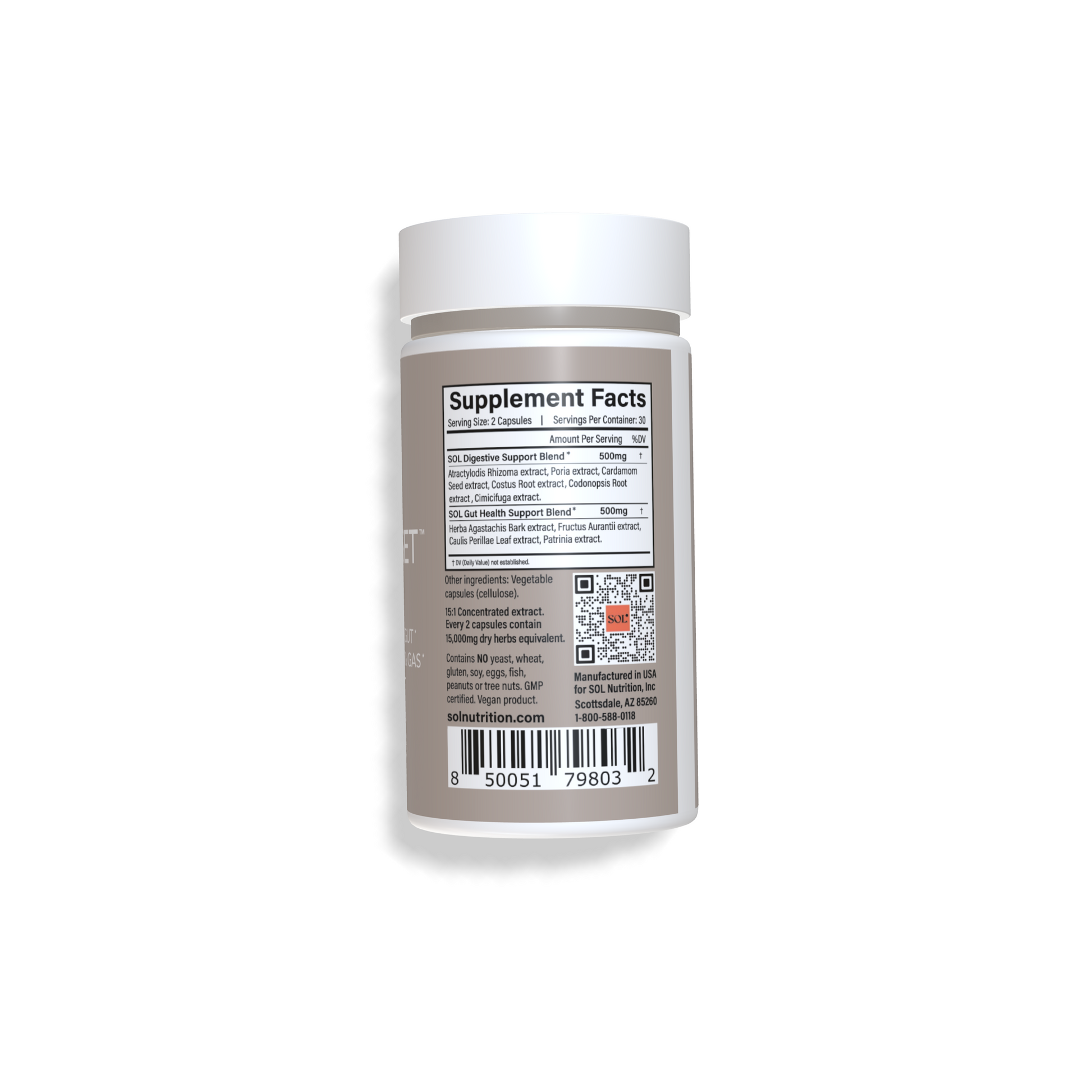 BELLY RESET - Gut Health Supplement - Ingredients - SOL Nutrition