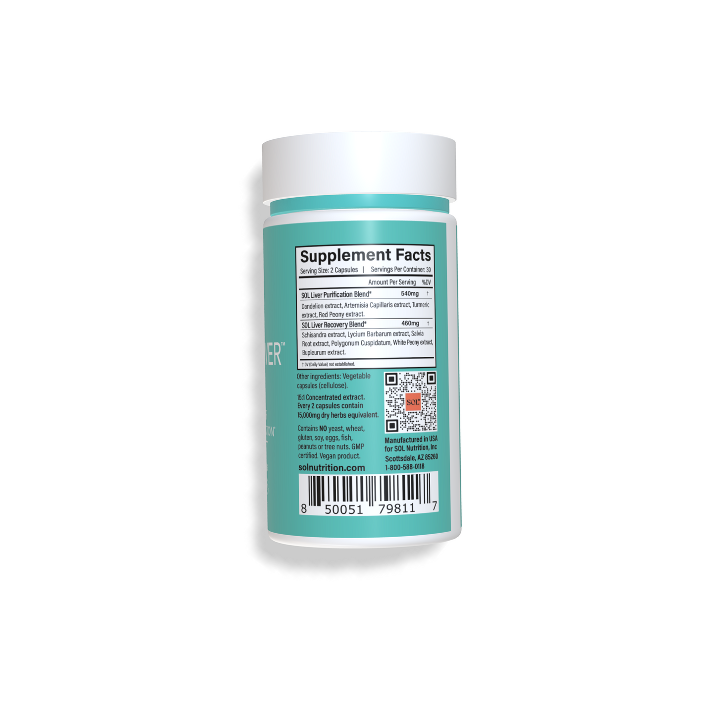 Healthy Liver Supplement - ingredients - SOL Nutrition