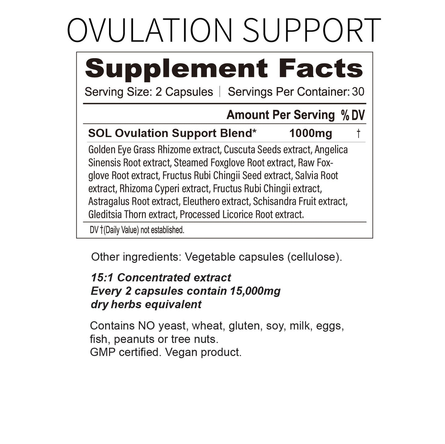Ovulation Support - Ovulation Supplement Ingredients - SOL Nutrition